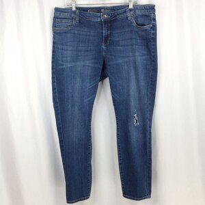 Kut from the Kloth Boyfriend Jeans Womens Size 18W Distressed Denim Medium Wash